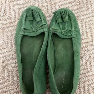Banana Republic Green Suede Moccasins 9